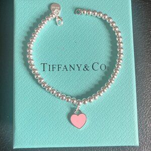 Authentic Tiffany Pink Heart Bracelet